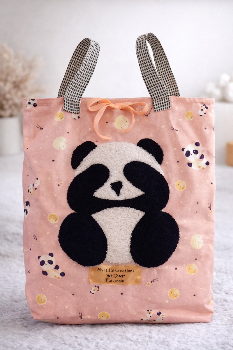 Sac Panda en tissu fait main